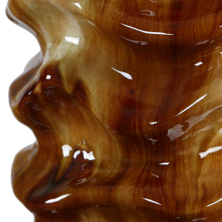 BASSA BROWN & CREAM CERAMIC TABLE LAMP