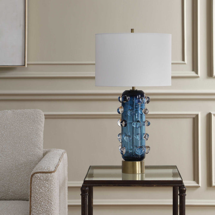 AURA BLUE GLASS TABLE LAMP
