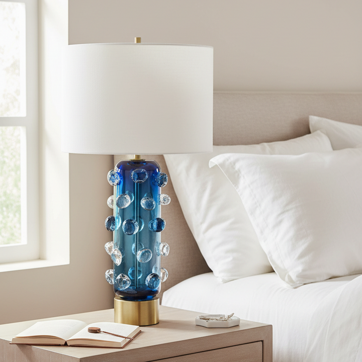 AURA BLUE GLASS TABLE LAMP