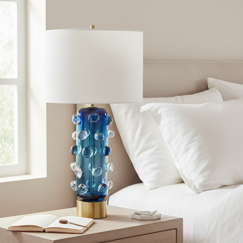 AURA BLUE GLASS TABLE LAMP
