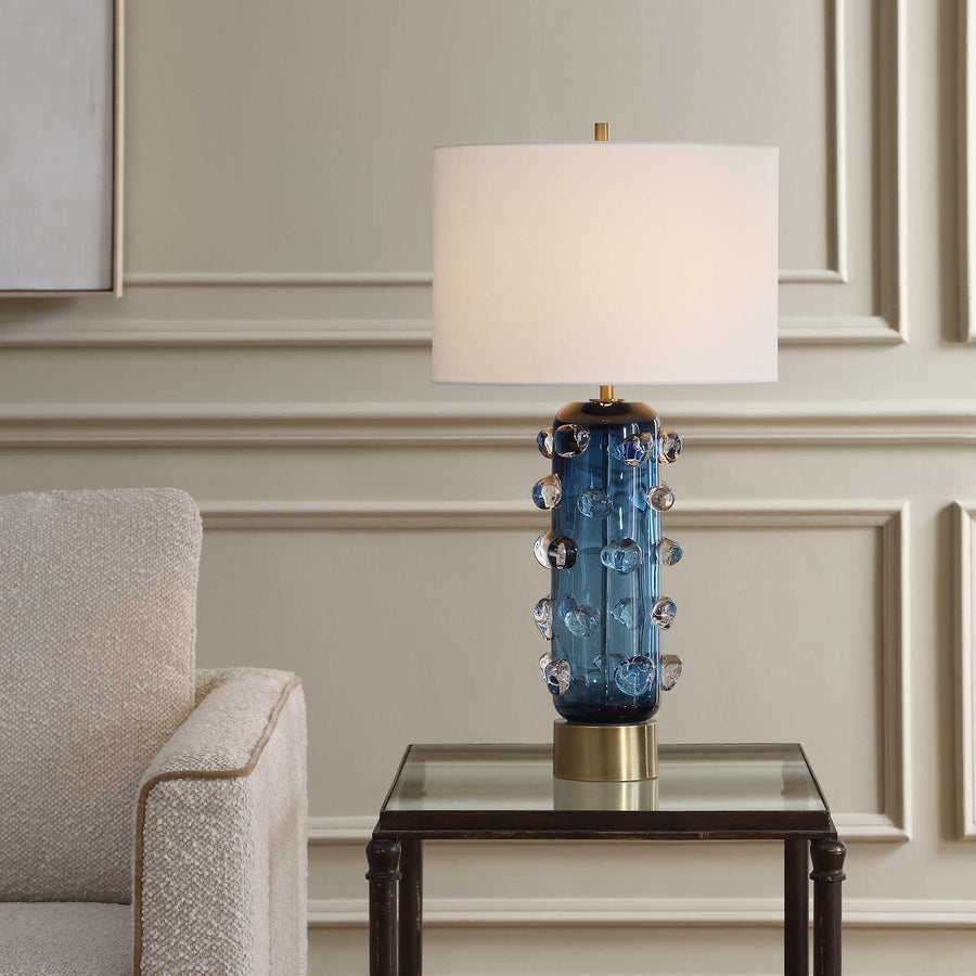 AURA BLUE GLASS TABLE LAMP
