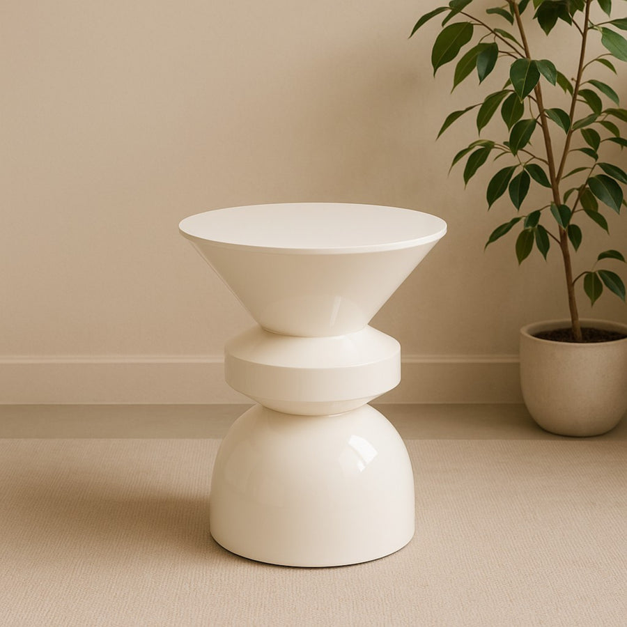 LYFORD CREAM LACQUER ACCENT TABLE
