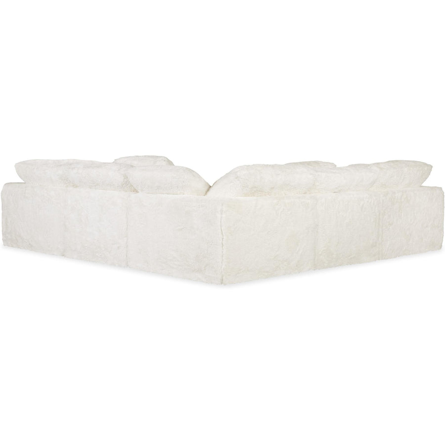 BAREFOOT LONG HAIR FUR SECTIONAL: WHITE