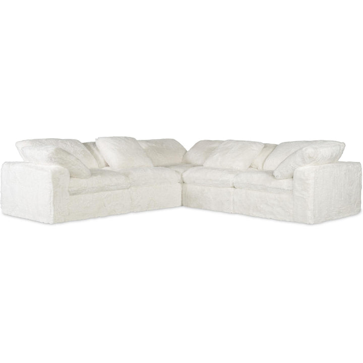 BAREFOOT LONG HAIR FUR SECTIONAL: WHITE