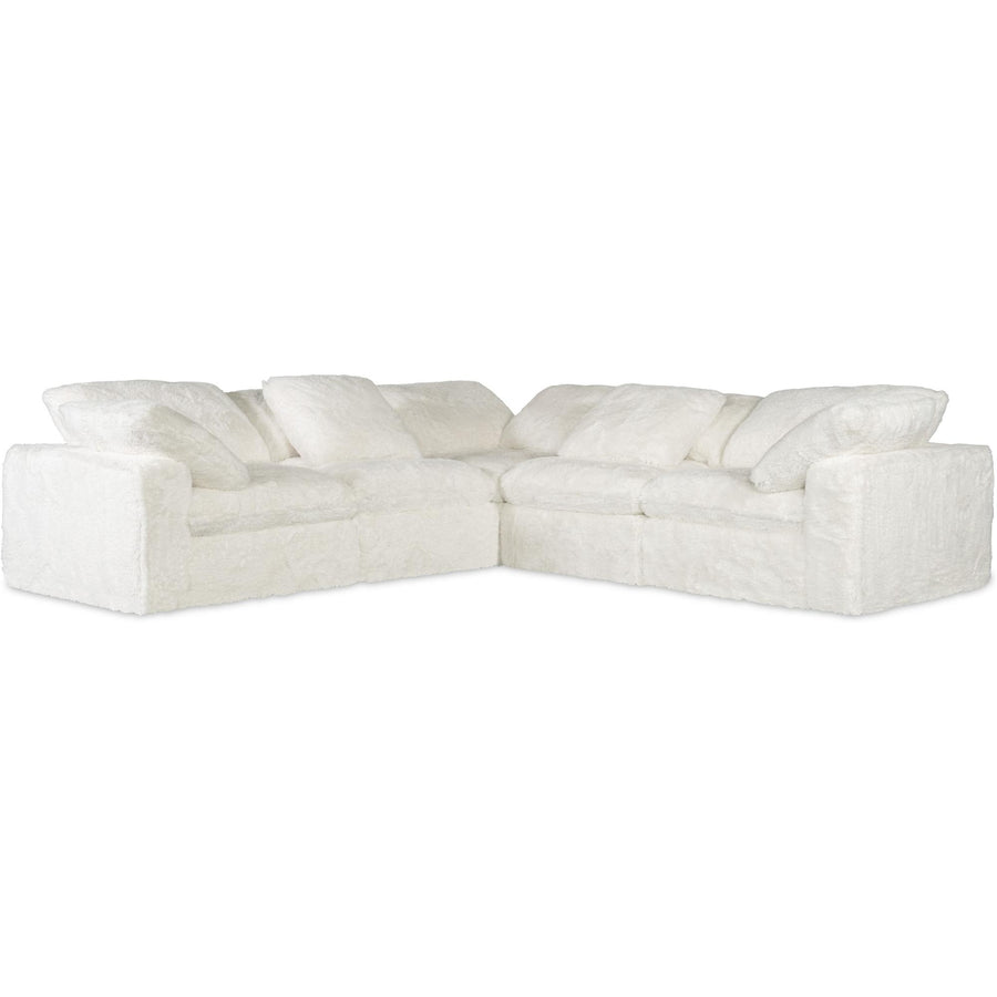 BAREFOOT LONG HAIR FUR SECTIONAL: WHITE