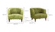 MAGDELAN TUFTED LEATHER ARM CHAIR: GREEN