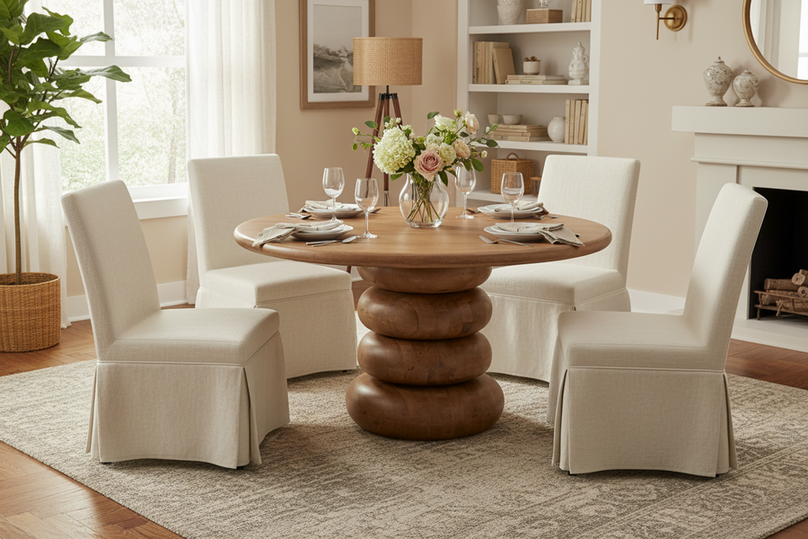 MALTA 54"RD PEDESTAL DINING TABLE