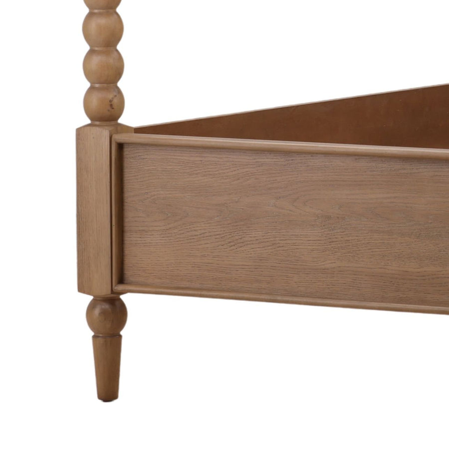 MARCIE NATURAL OAK BEADED POSTER BED