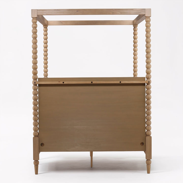 MARCIE NATURAL OAK BEADED POSTER BED