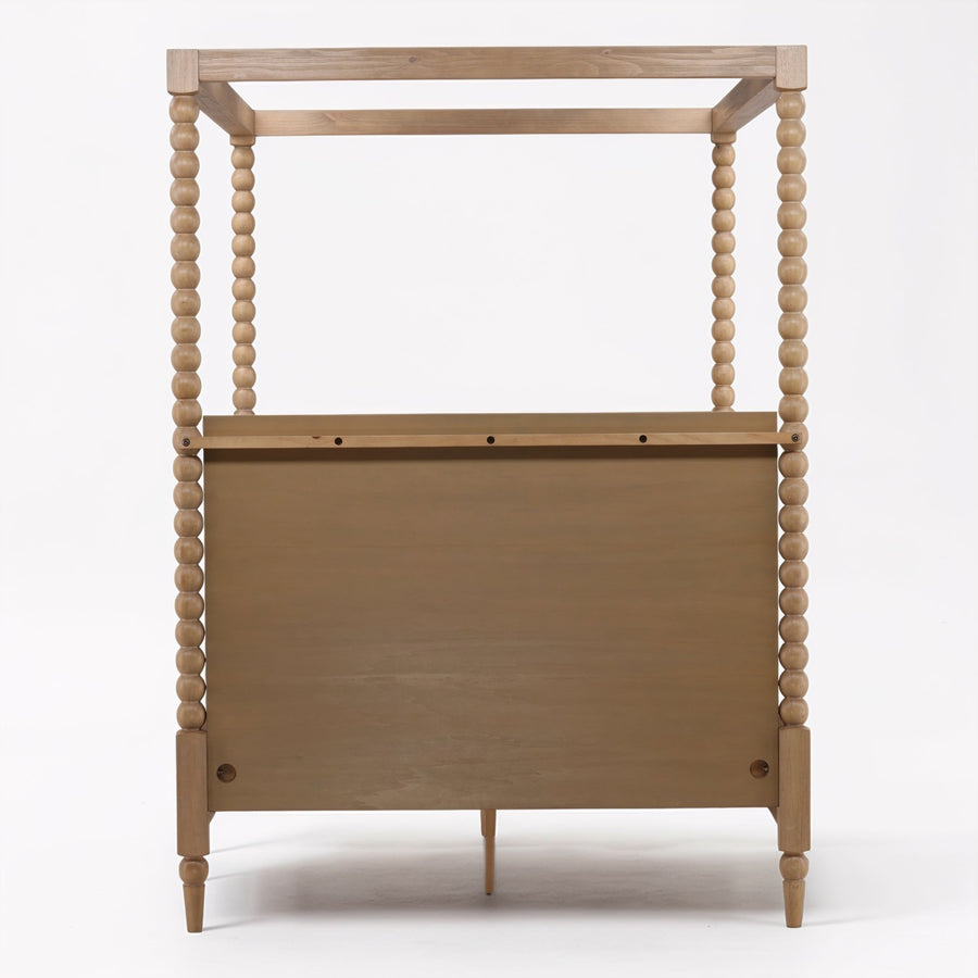 MARCIE NATURAL OAK BEADED POSTER BED