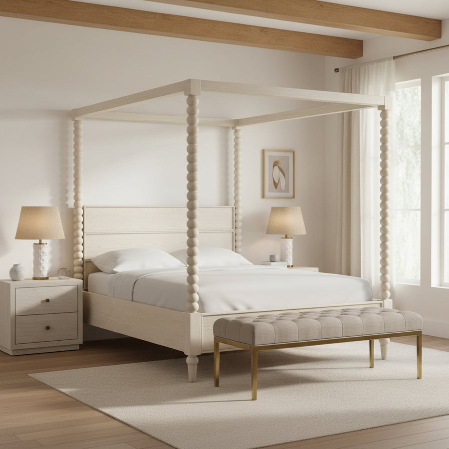 MARCIE BEADED WOOD POSTER BED