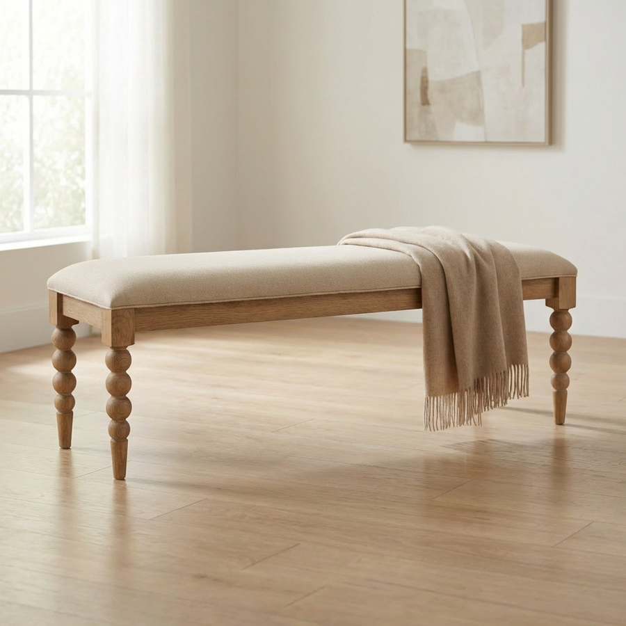 MARCI NATURAL OAK BEDROOM BENCH