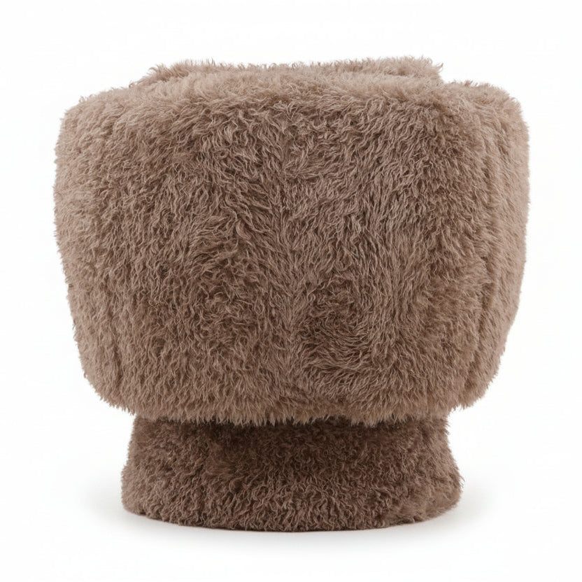 Brown fluffy chair on a white background