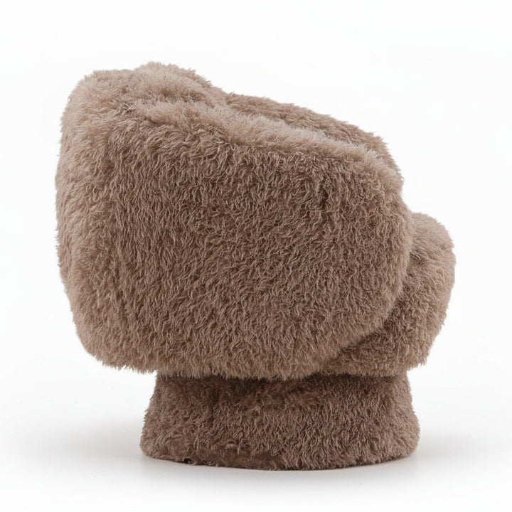 Brown fluffy chair on a white background