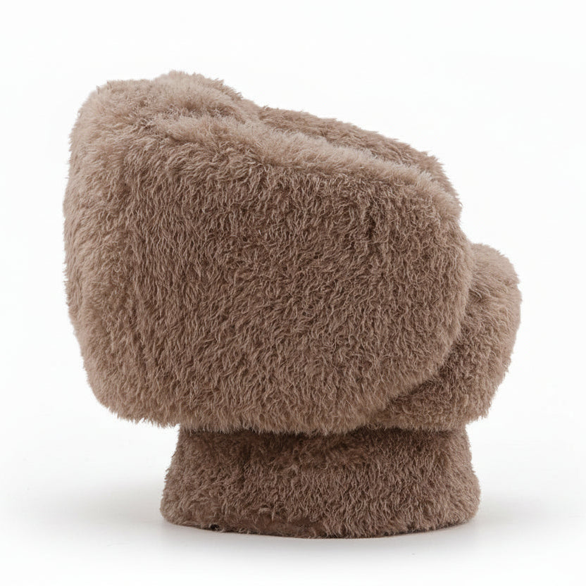 Brown fluffy chair on a white background