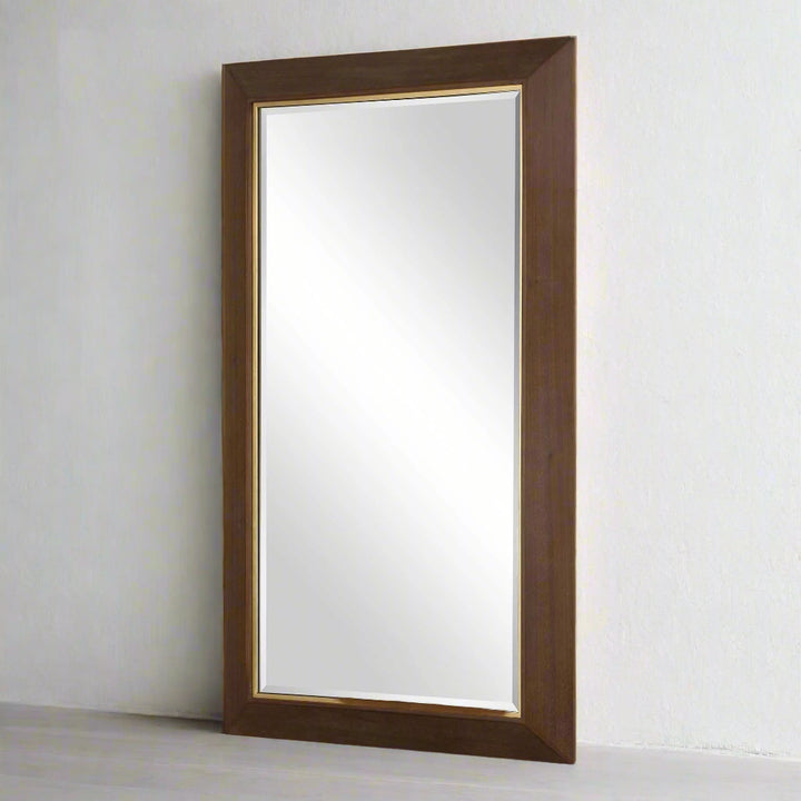 MATHESON GOLD TRIMMED WALNUT MIRROR