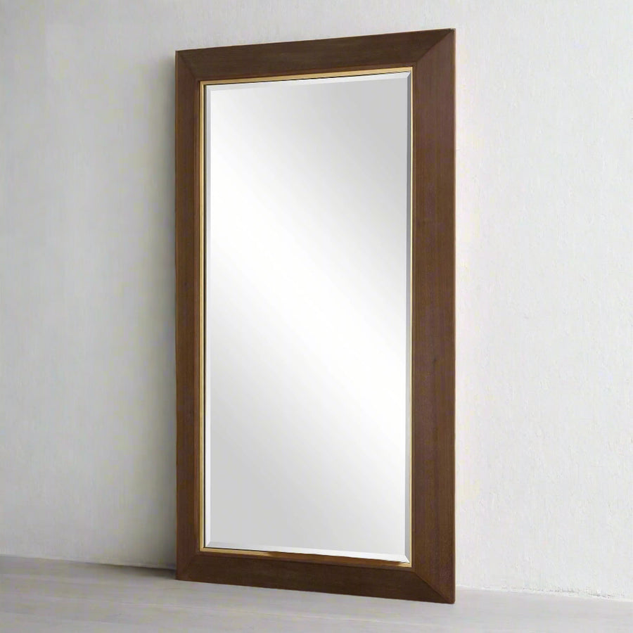 MATHESON GOLD TRIMMED WALNUT MIRROR