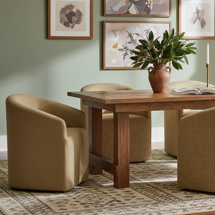 MAVIS DINING CHAIR WITH CASTERS