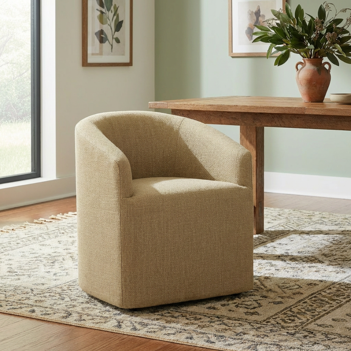 MAVIS DINING CHAIR WITH CASTERS