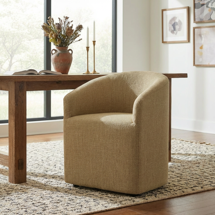 MAVIS DINING CHAIR WITH CASTERS