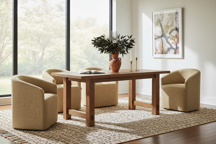 MAVIS DINING CHAIR WITH CASTERS