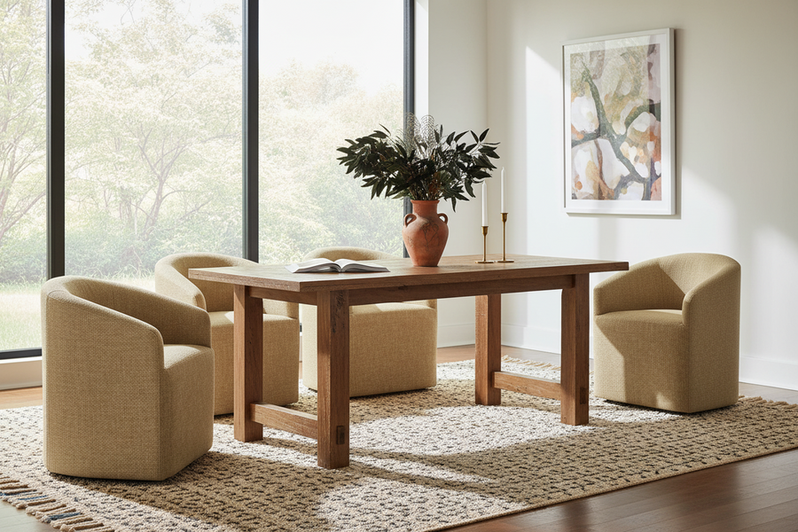MAVIS DINING CHAIR WITH CASTERS