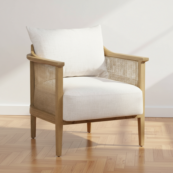 MAZEL CANE PANELED ACCENT CHAIR