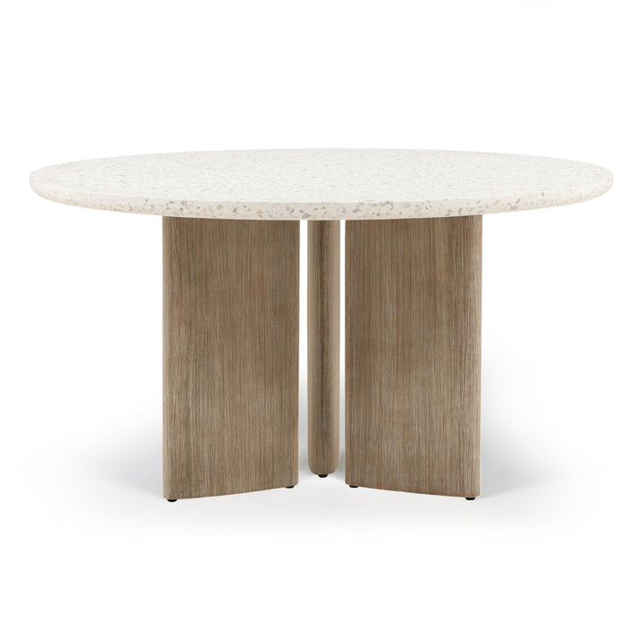 MEKA ROUND INDOOR-OUTDOOR TERRAZZO TOP DINING TABLE