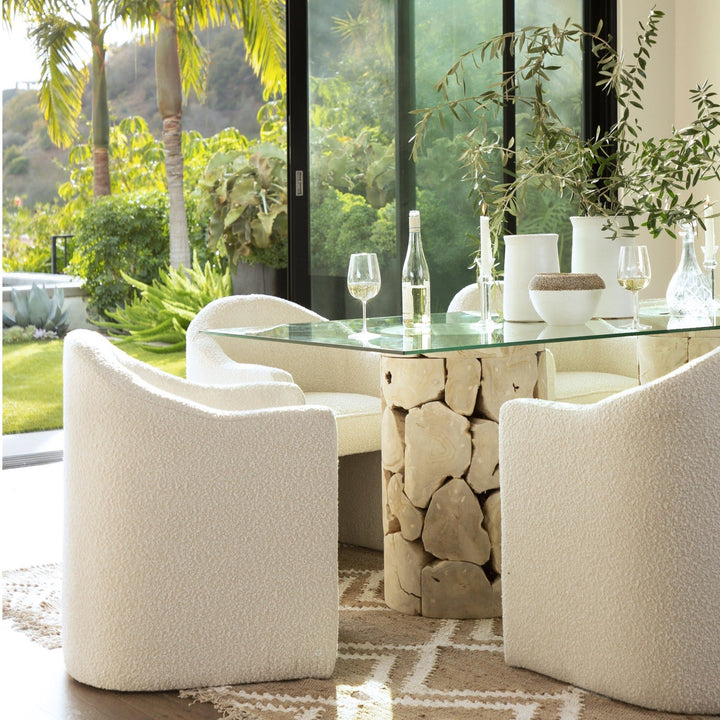 MELBA DINING CHAIR: CREAM BOUCLE