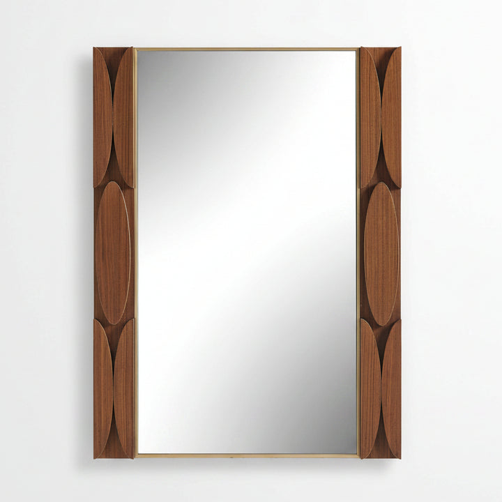 MID-CENTURY WALNUT WOOD MIRROR