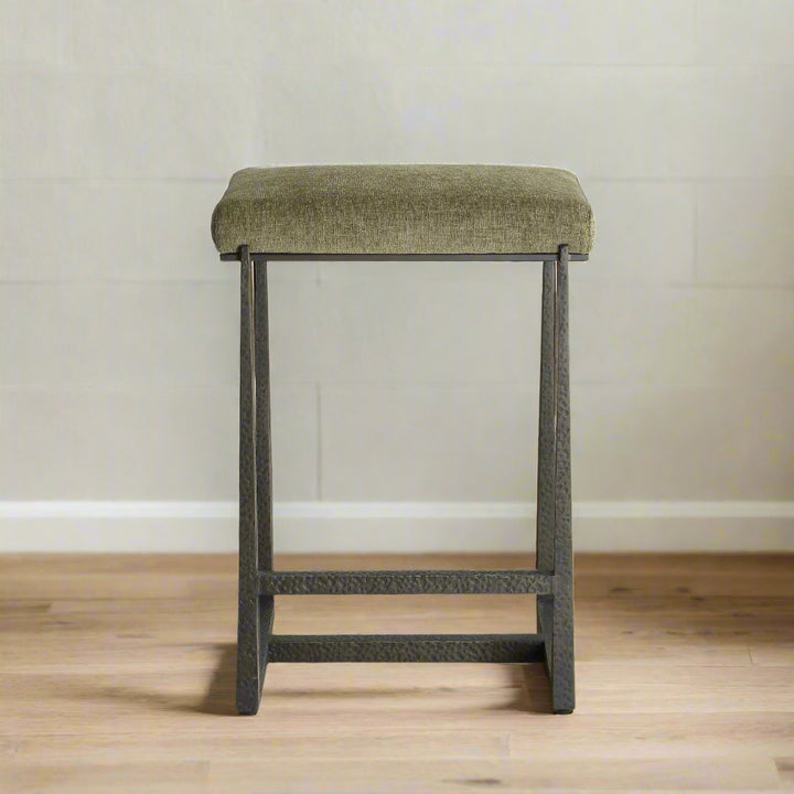 MIDAS MOSS GREEN + BRONZE COUNTER STOOL