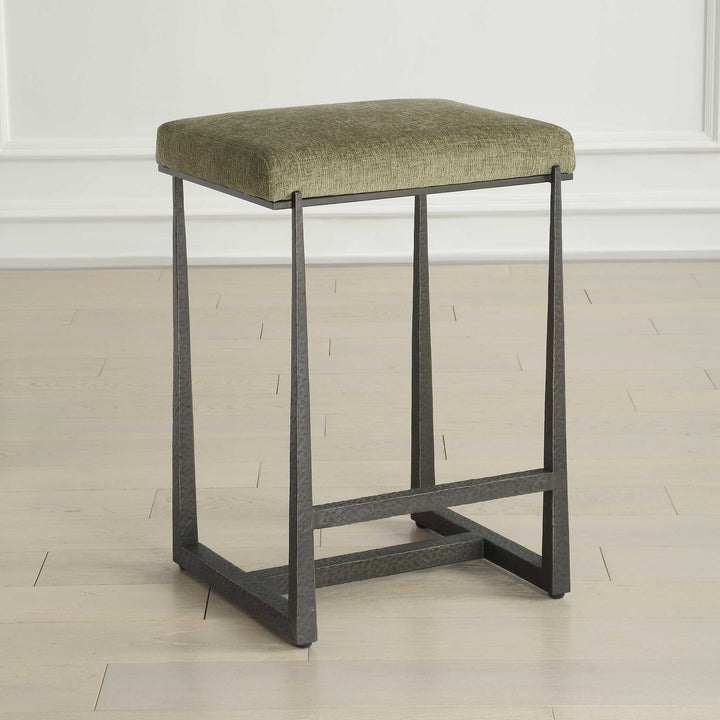 MIDAS MOSS GREEN + BRONZE COUNTER STOOL