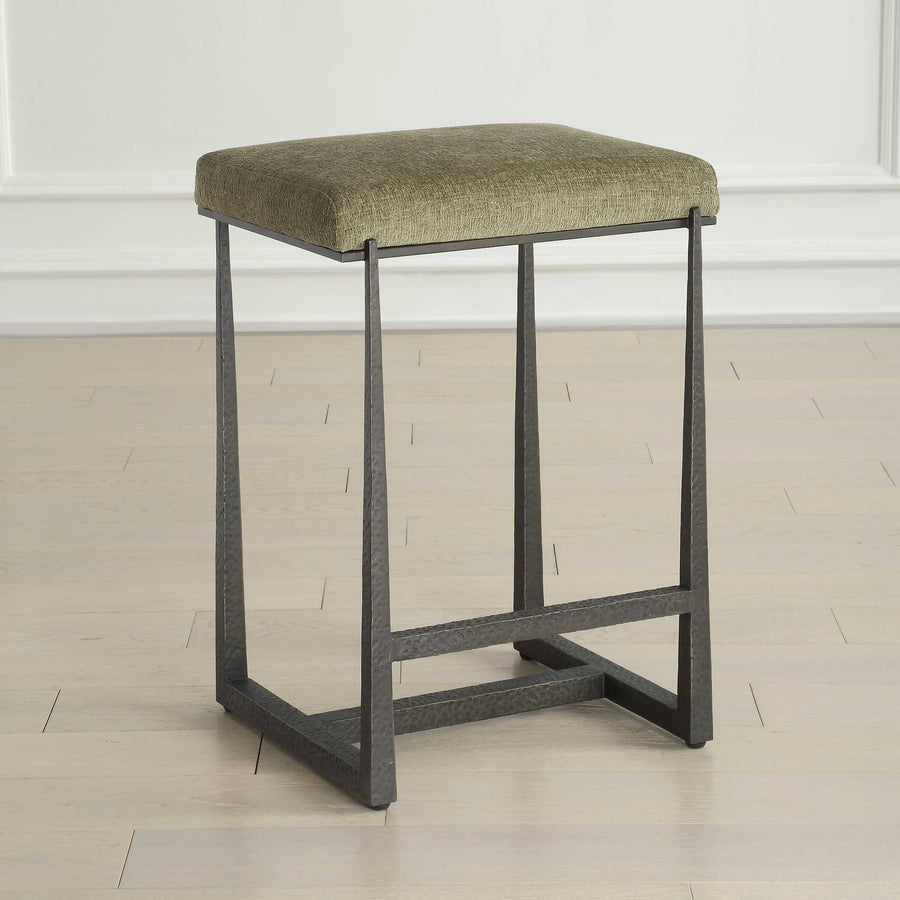 MIDAS MOSS GREEN + BRONZE COUNTER STOOL
