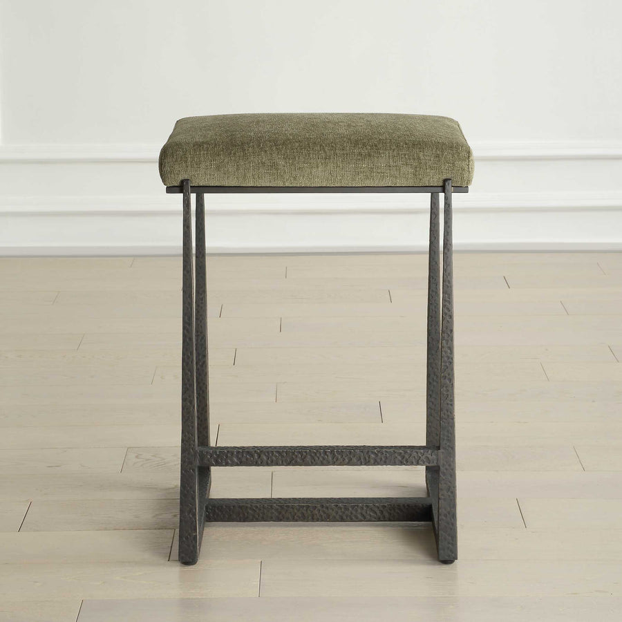 MIDAS MOSS GREEN + BRONZE COUNTER STOOL