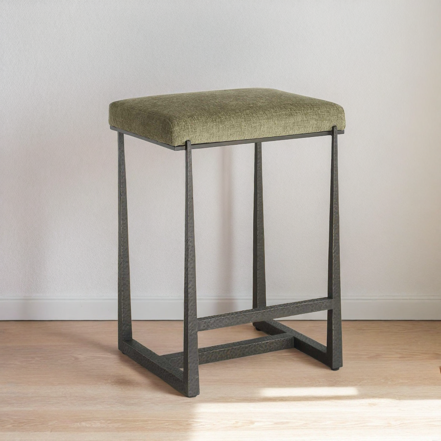 MIDAS MOSS GREEN + BRONZE COUNTER STOOL