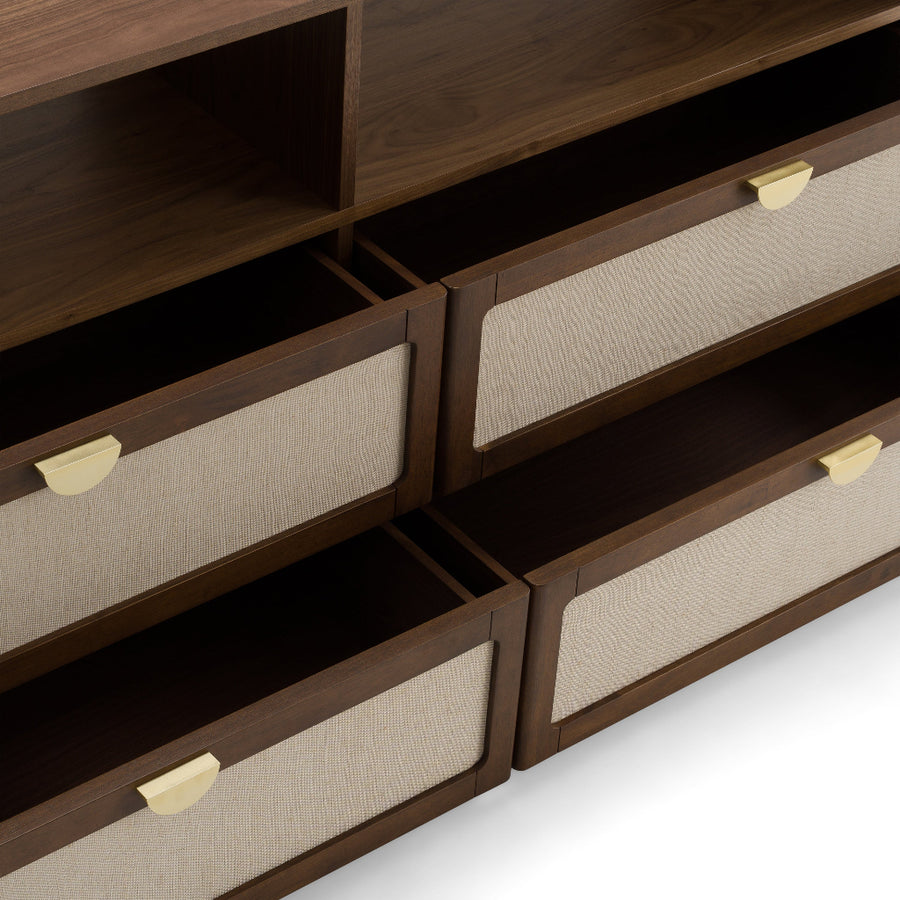 MILO BURLAP & WALNUT DRESSER