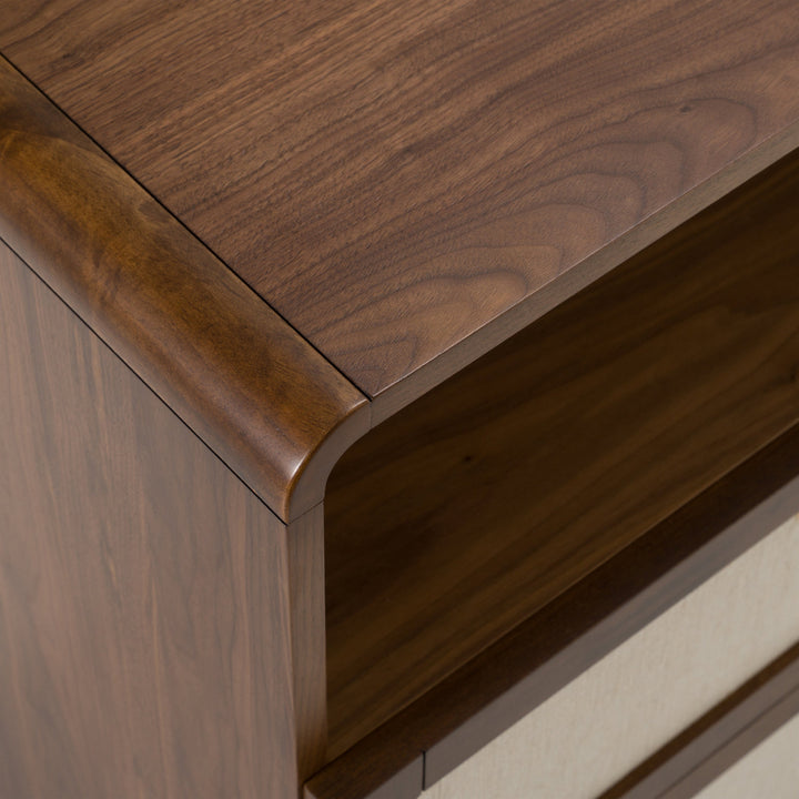 MILO BURLAP & WALNUT DRESSER