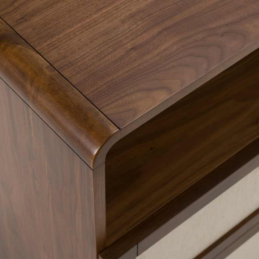 MILO BURLAP & WALNUT DRESSER