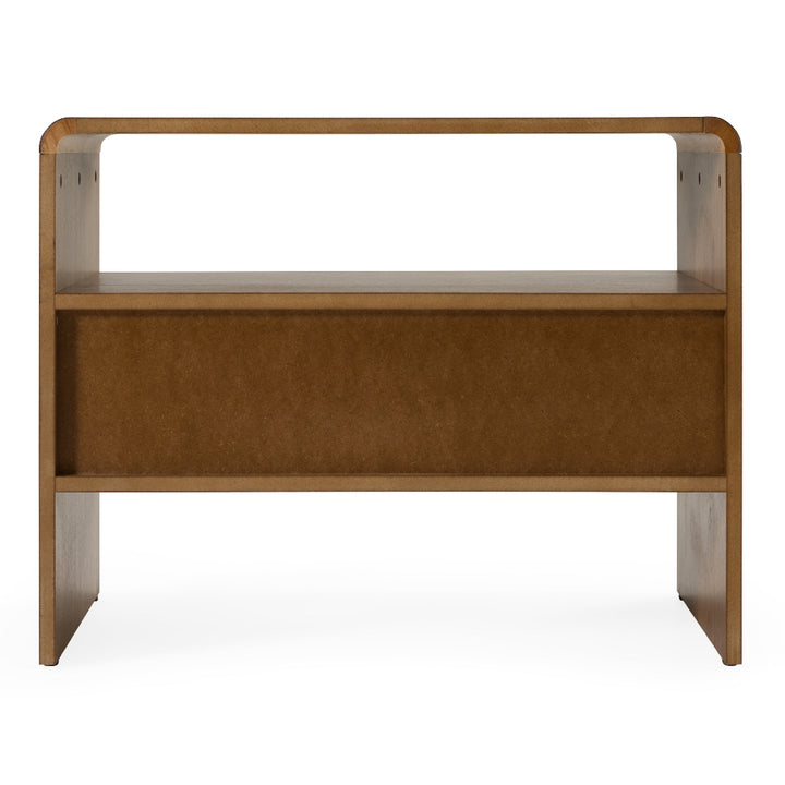 MILO BURLAP & WALNUT NIGHTSTAND