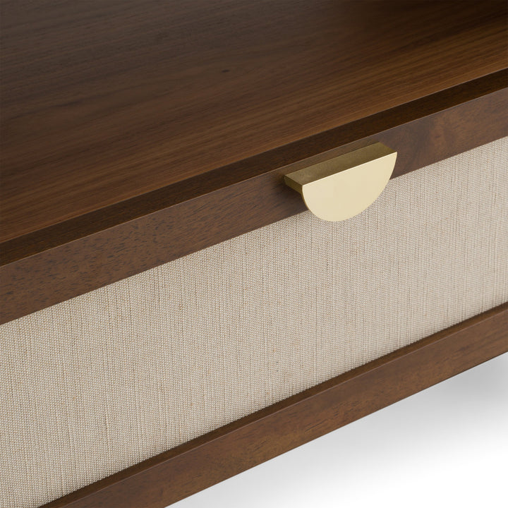 MILO BURLAP & WALNUT NIGHTSTAND