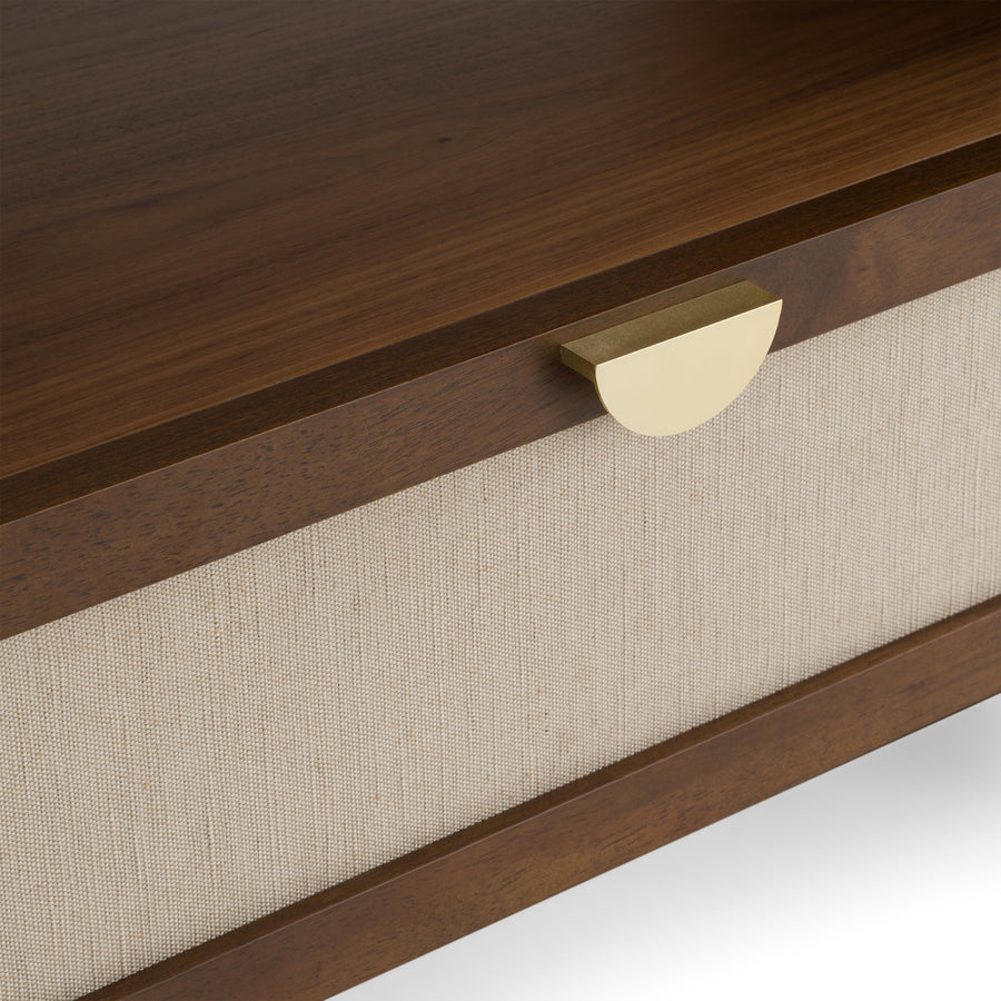 MILO BURLAP & WALNUT NIGHTSTAND