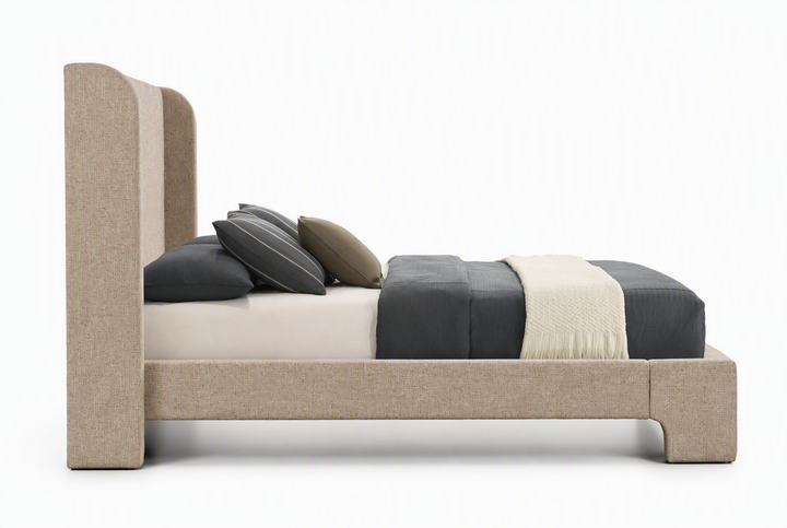 MILO TWEED UPHOLSTERED PLATFORM BED