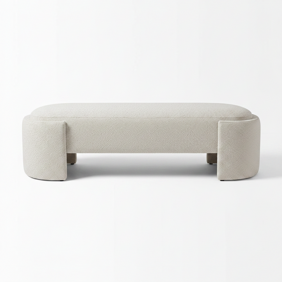 MIMI IVORY-NATURAL BOUCLE BENCH