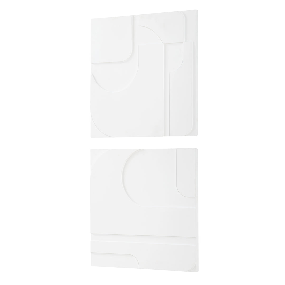 CONTOURS WHITE WALL TILES | SET OF 2