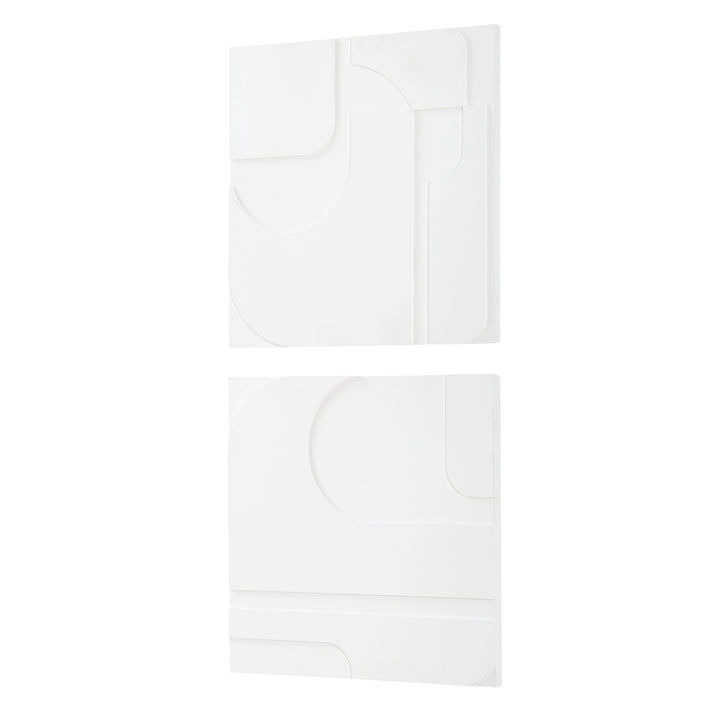 CONTOURS WHITE WALL TILES | SET OF 2