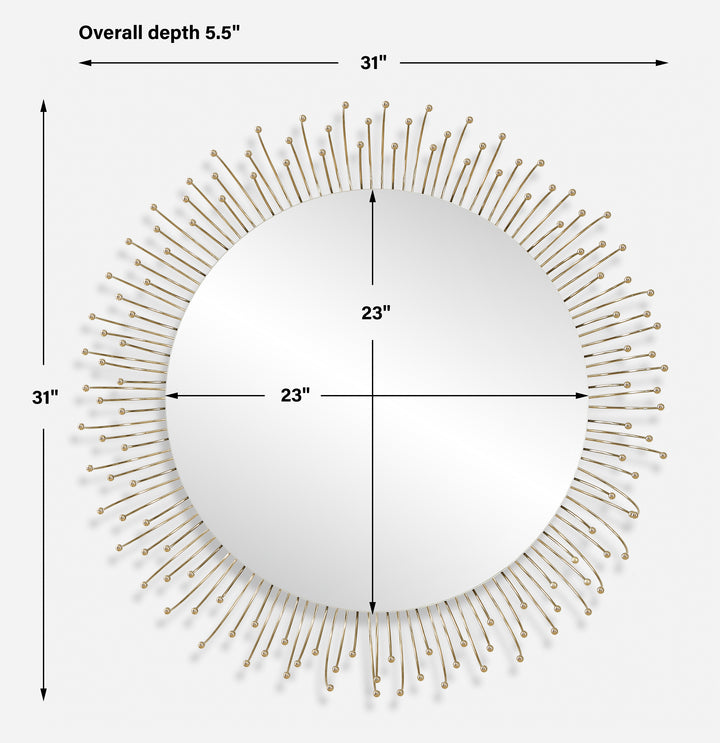 AGA GOLD BURST ROUND MIRROR