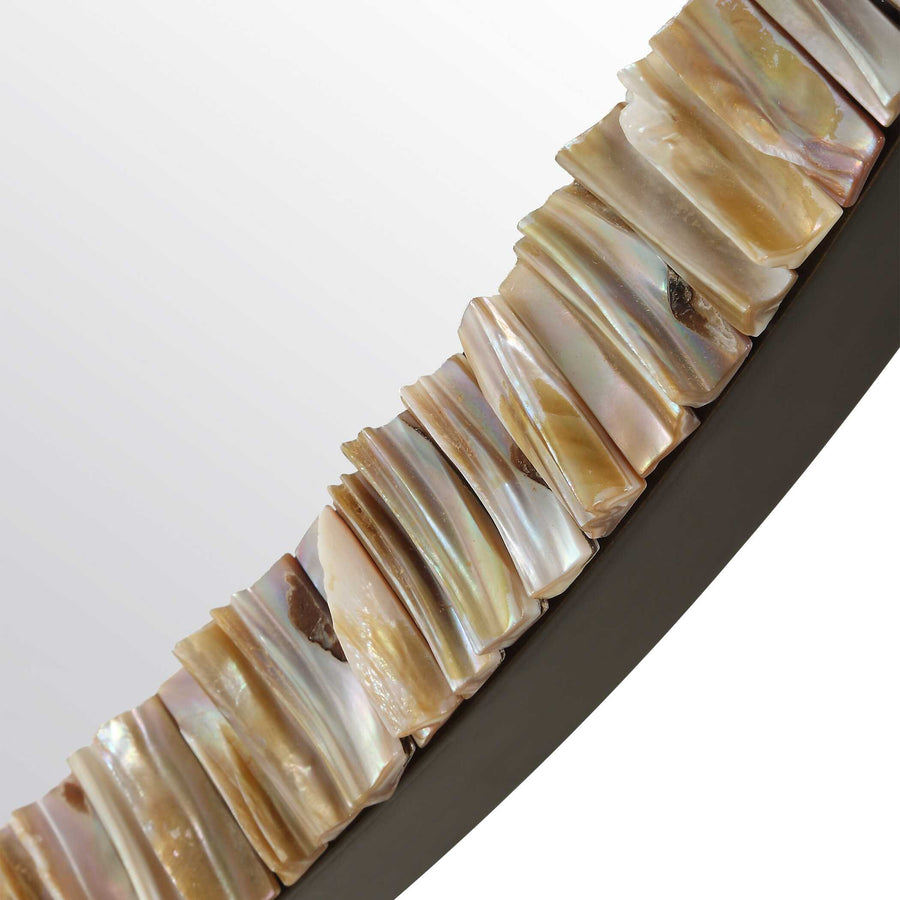 ODEON SHELL INLAY ROUND MIRROR