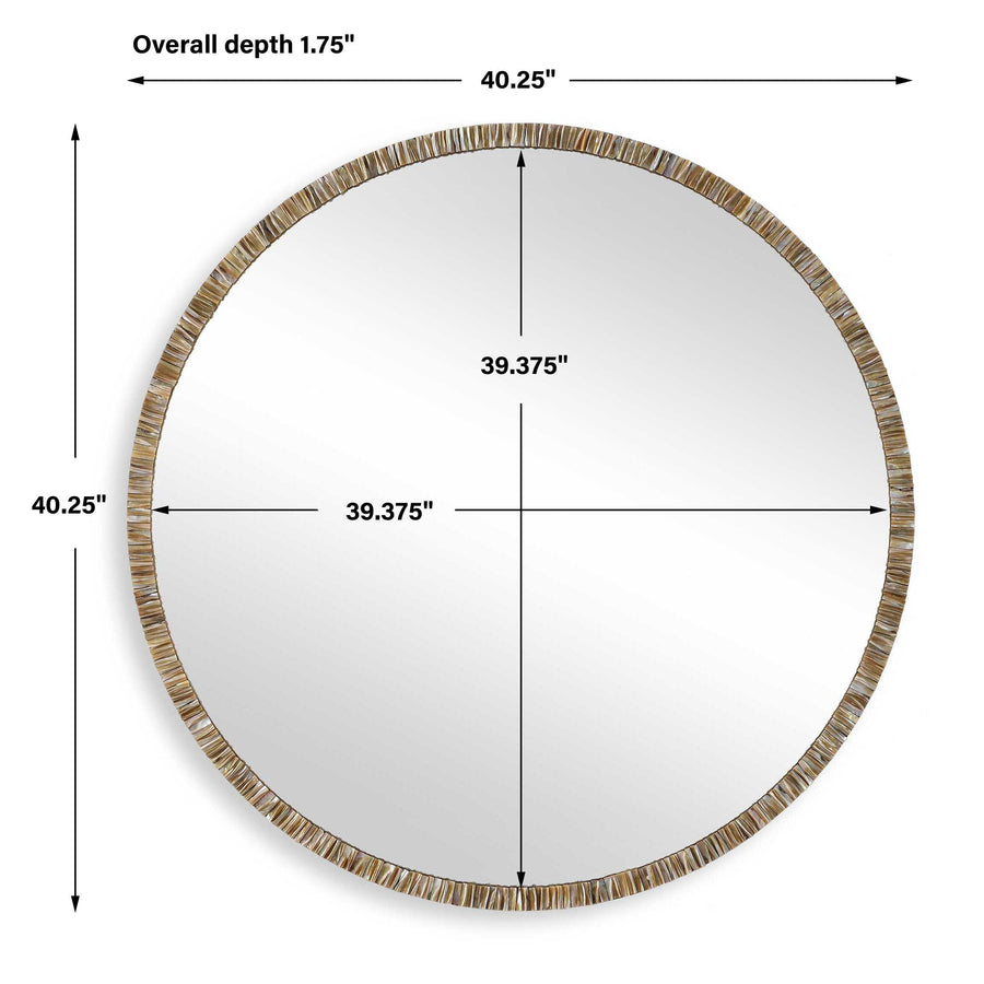 ODEON SHELL INLAY ROUND MIRROR