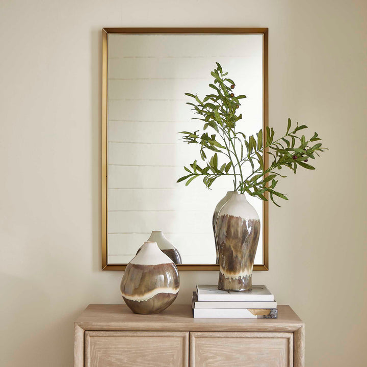 HEISLER BRASS PLATED VANITY MIRROR