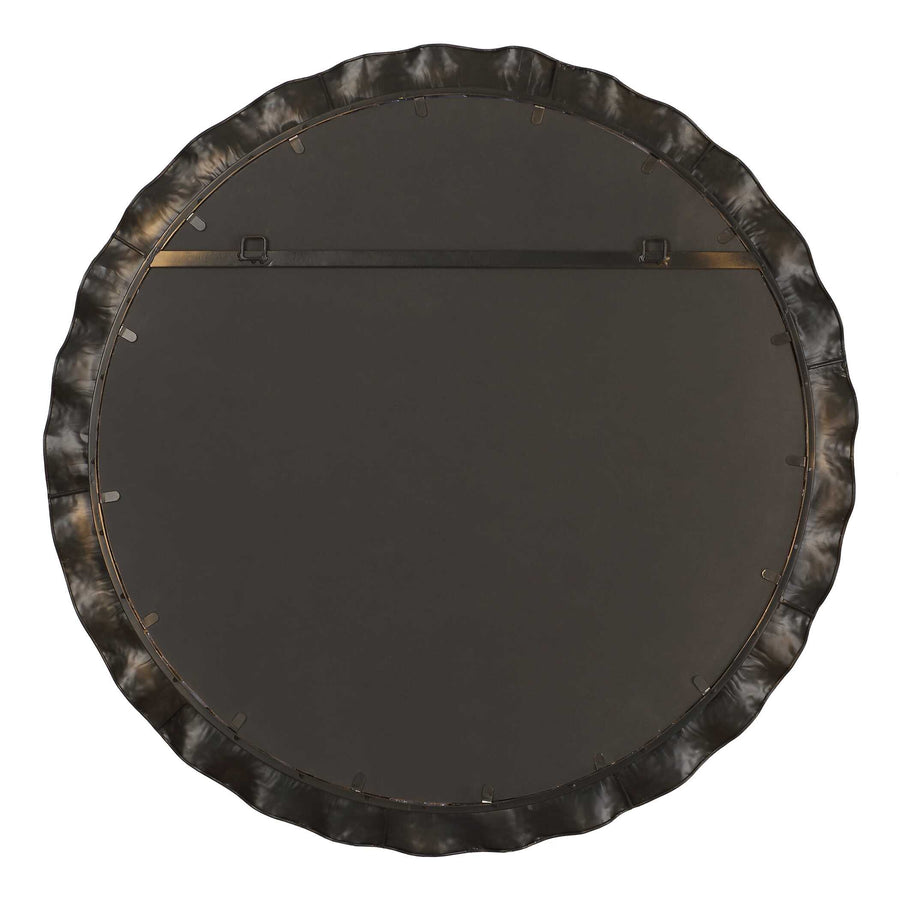HAYA GOLD SCALLOPED EDGE ROUND MIRROR